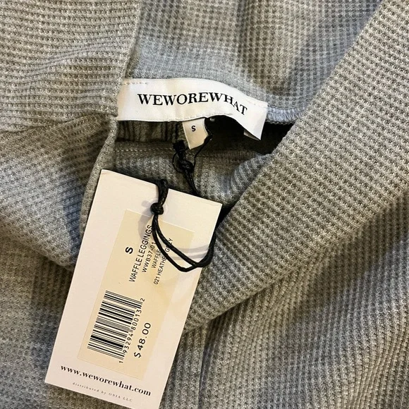 NWT WeWoreWhat Waffle Knit High Rise Leggings Heather Grey Danielle Bernstein XS - Picture 2 of 7